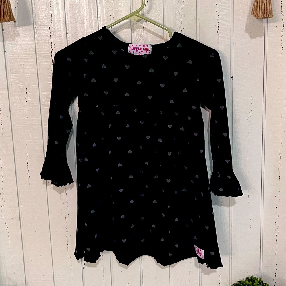 Black with silver hearts tunic
